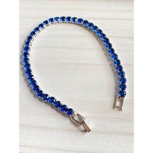 Sapphire Rhinestone Tennis Bracelet